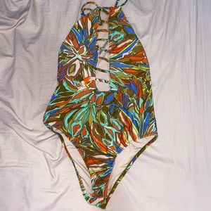 colorful Volcom one piece